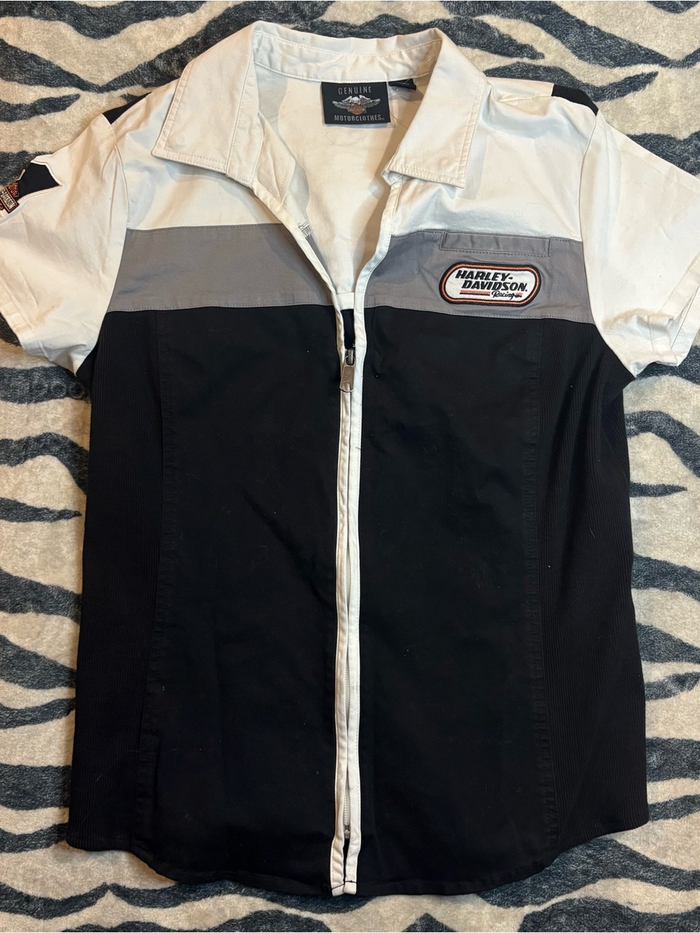 Harley-Davidson Racing Zip Front Garage Shirt Women’s Large